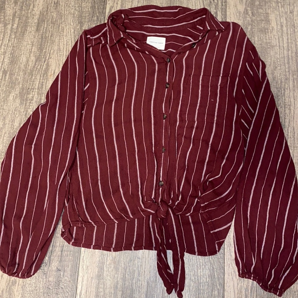Button Up Western Style Blouse